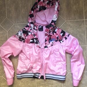 Nike Kids Pink and Black Floral Raincoat